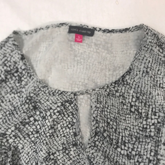 Vince Camuto Reptile Peep Faux Wrap Top - Picture 3 of 4